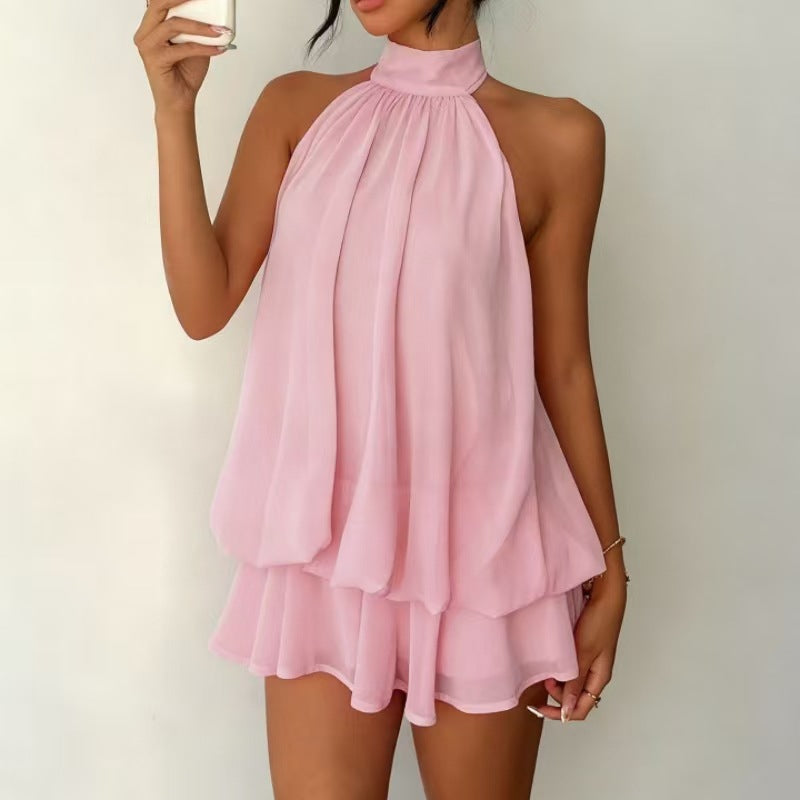 New-design Asymmetric Halter-neck Spicy-girl Dress For Women