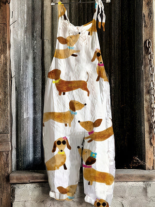 Printed Retro Wide-leg Women's Jumpsuit