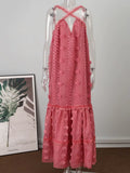 Sleeveless Halter Maxi Summer Dress
