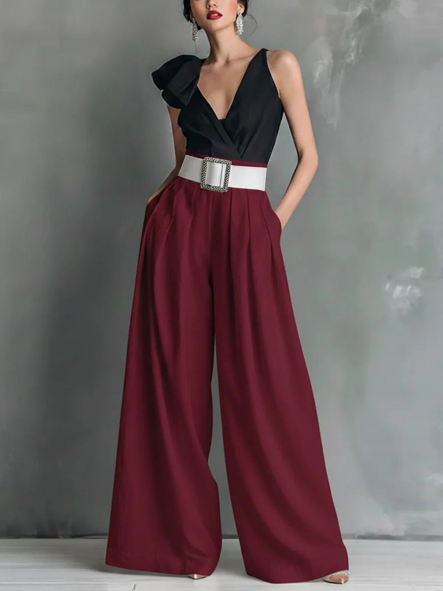 Fashionable Versatile High-waisted Loose-fitting Solid-color Casual Pants