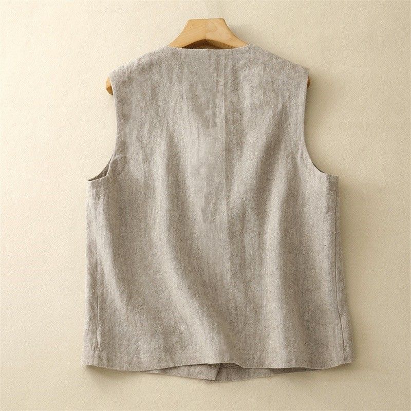 Sleeveless Vest Chic And Relaxed Fit Round Neck For Summer
