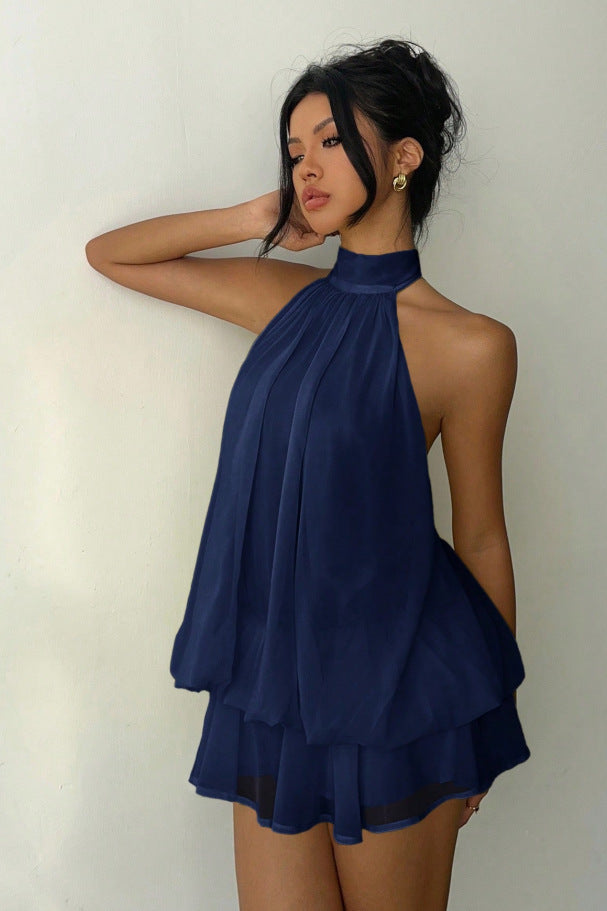 New-design Asymmetric Halter-neck Spicy-girl Dress For Women