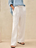 Linen Comfortable Straight-Leg Pants Women's Casual Pants