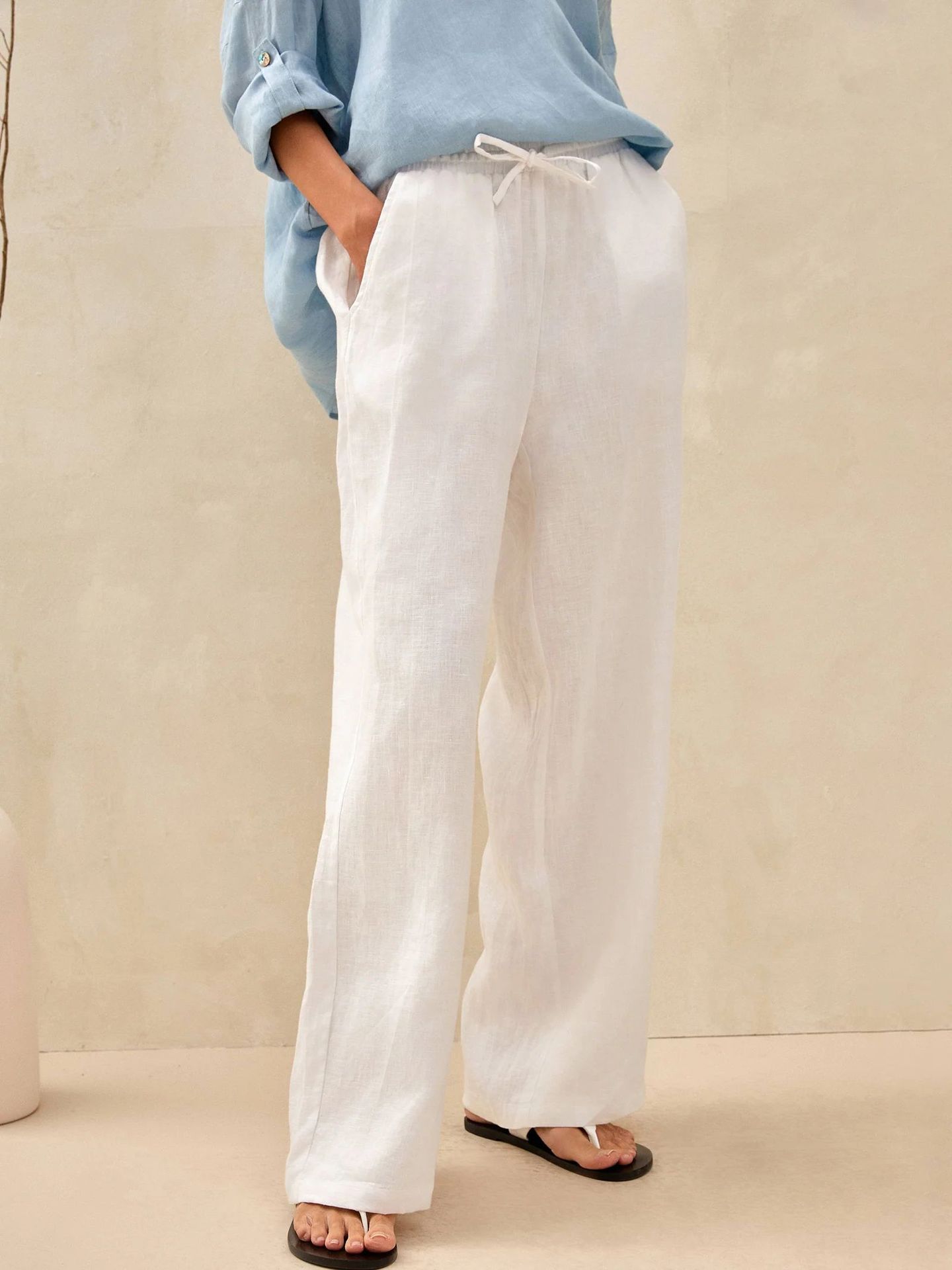 Linen Comfortable Straight-Leg Pants Women's Casual Pants