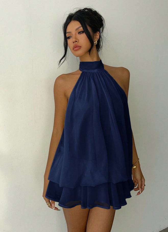 New-design Asymmetric Halter-neck Spicy-girl Dress For Women