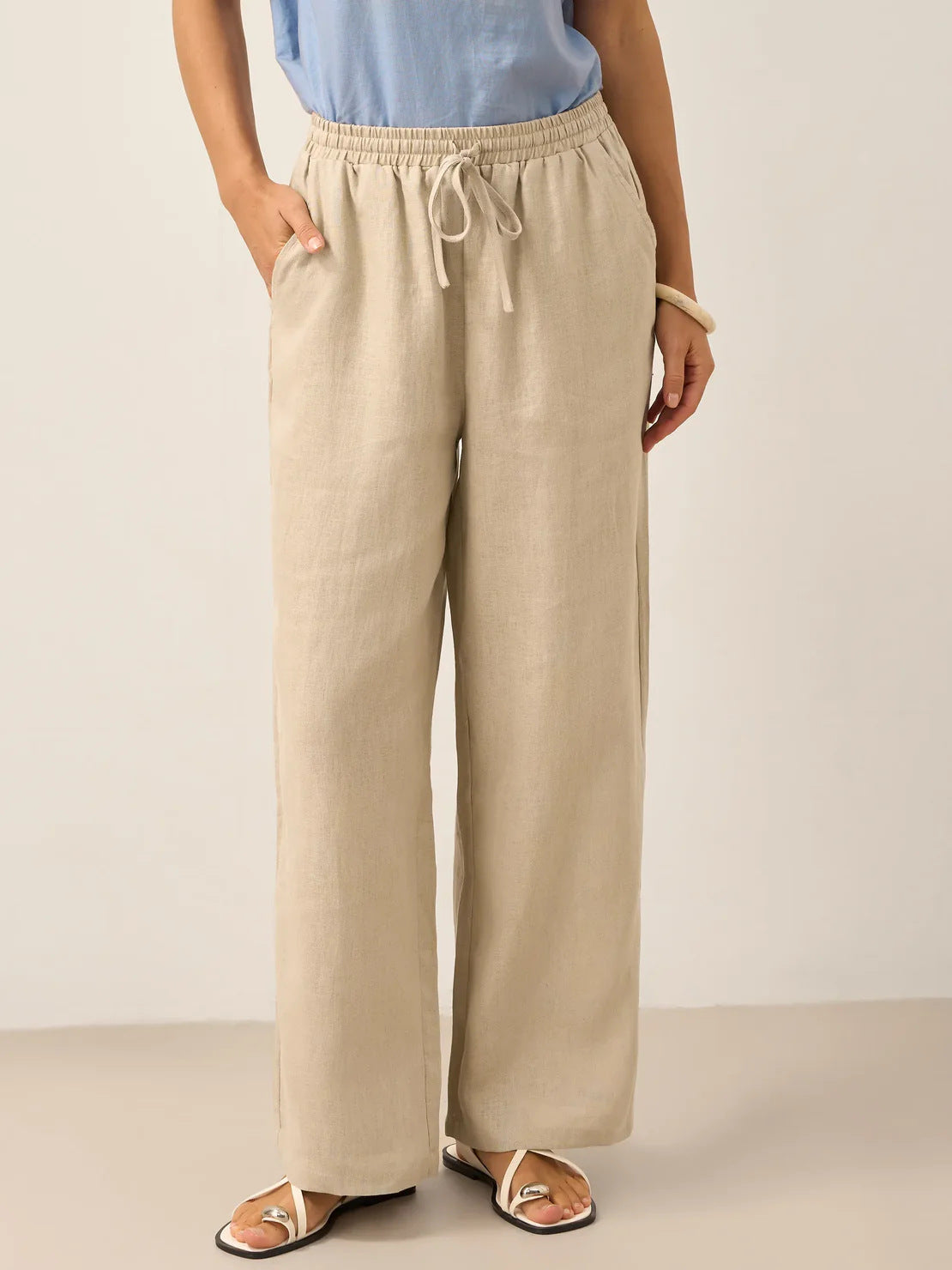 Linen Comfortable Straight-Leg Pants Women's Casual Pants