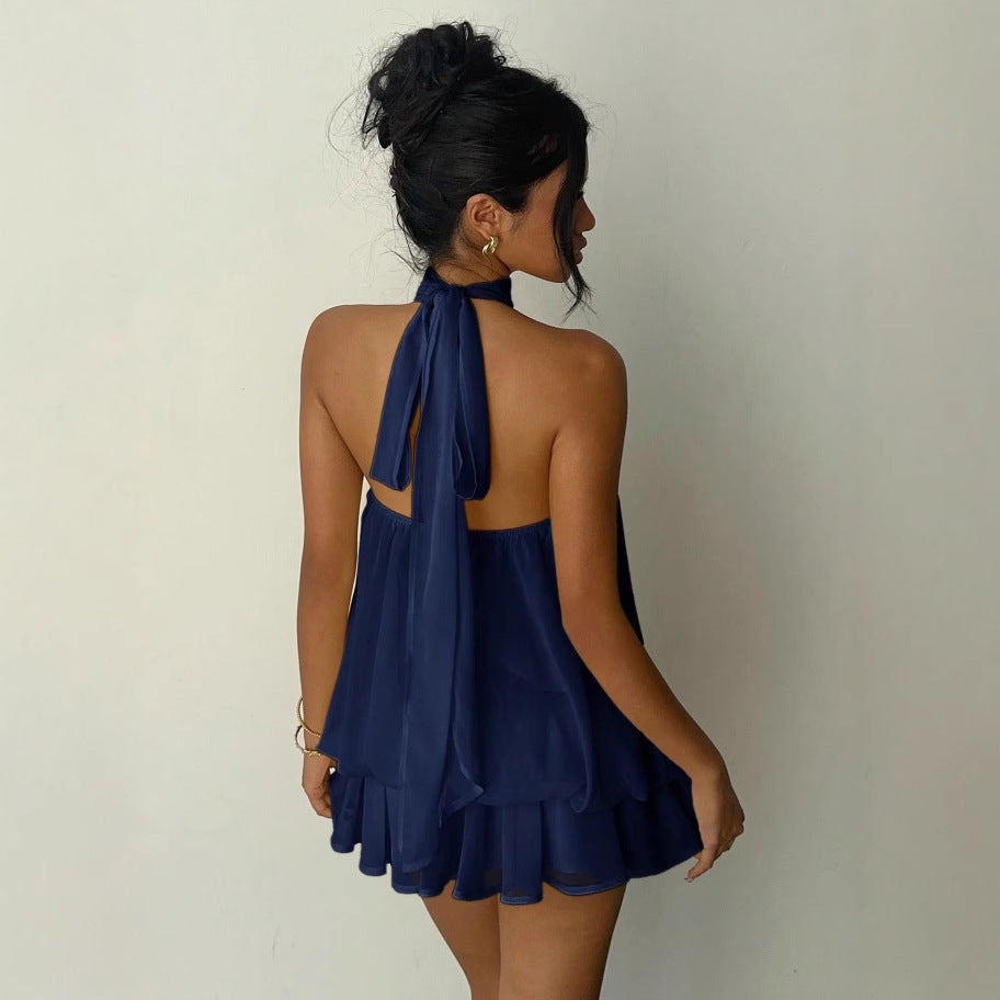 New-design Asymmetric Halter-neck Spicy-girl Dress For Women