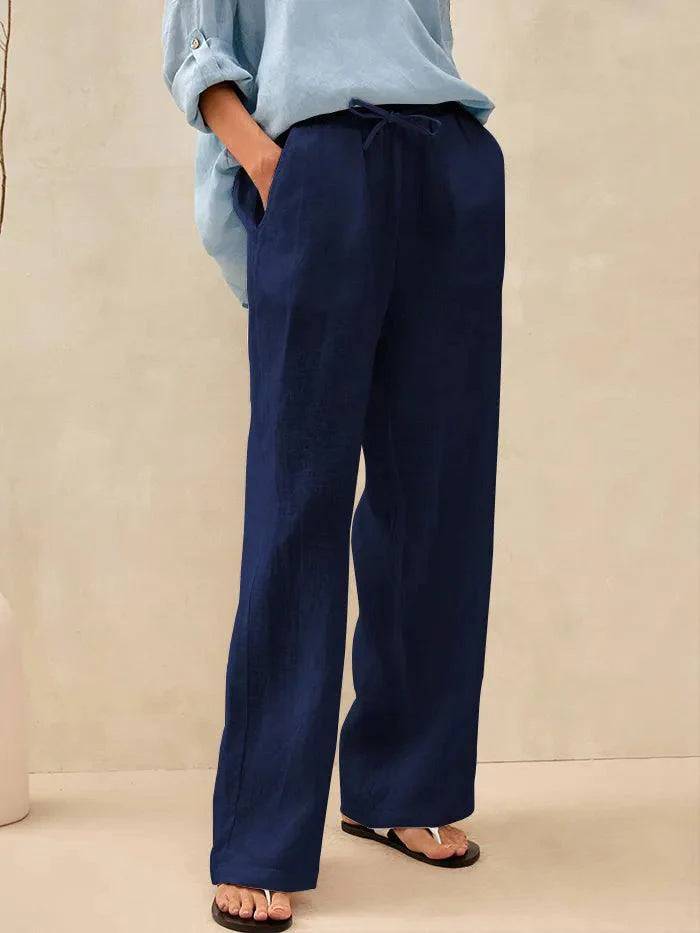 Linen Comfortable Straight-Leg Pants Women's Casual Pants