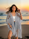 Women's Sexy See-through Water-soluble Lace Embroidered Cardigan