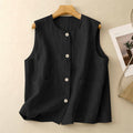 Sleeveless Vest Chic And Relaxed Fit Round Neck For Summer