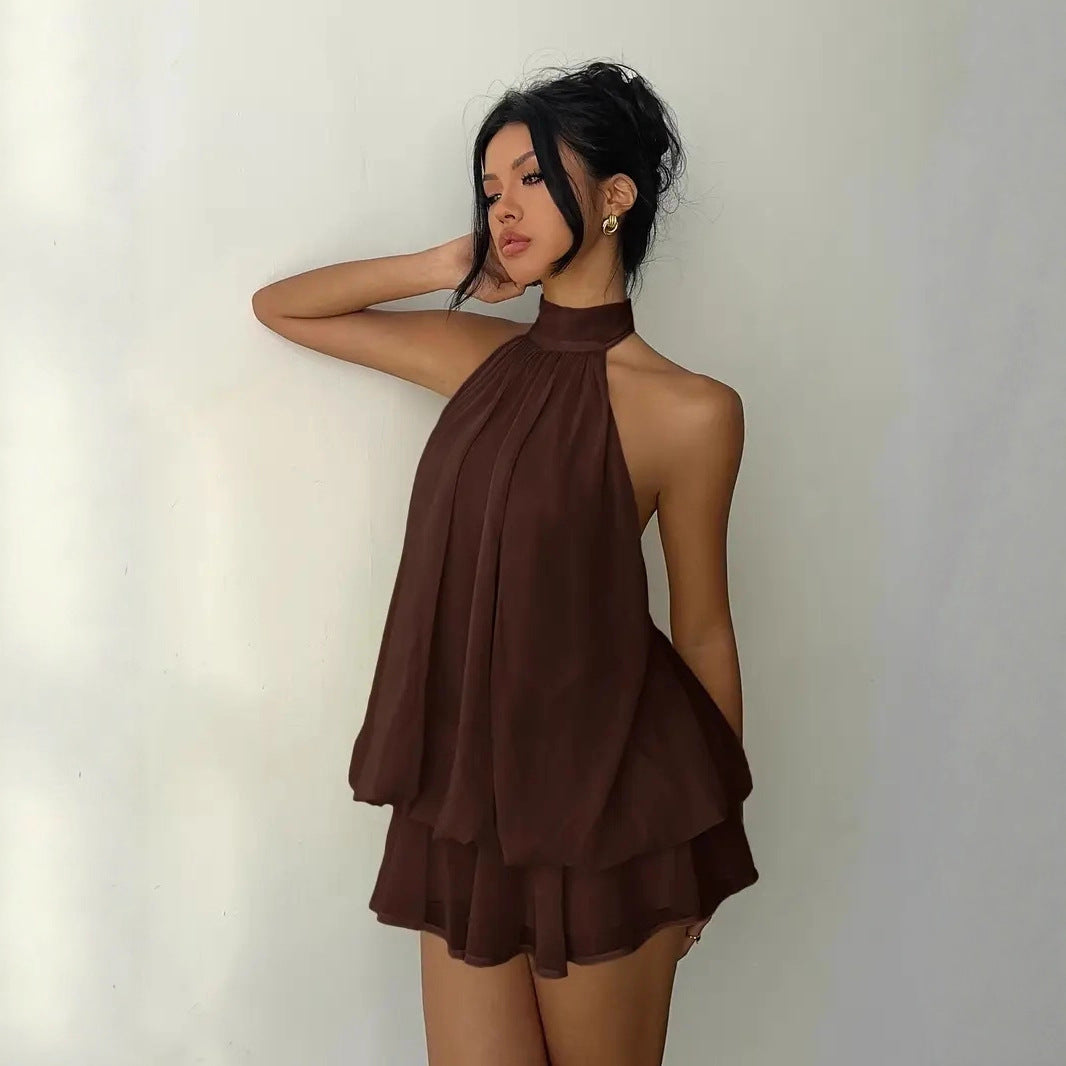 New-design Asymmetric Halter-neck Spicy-girl Dress For Women